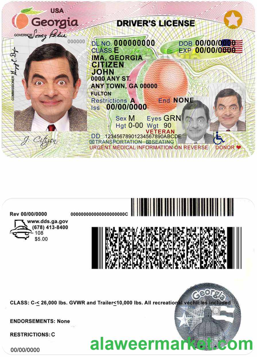 USA Georgia driving license (2017-2019)